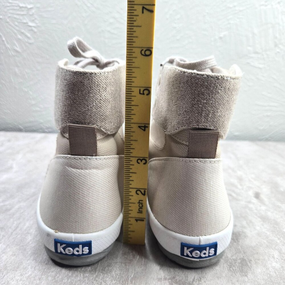 Keds Lace Up High Top Sneakers Tan Canvas Streetwear Casual Shoe Boots Size 7 - Picture 4 of 13